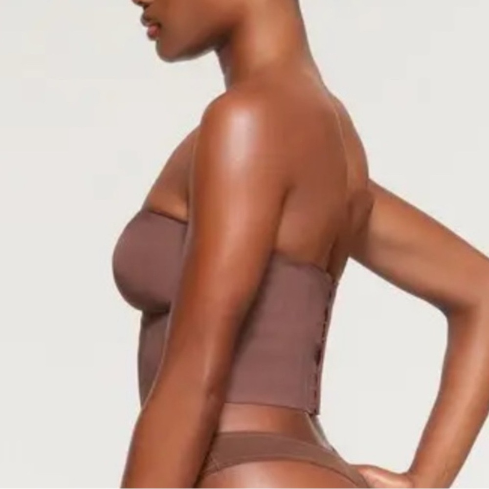 Skims Bonded Cropped Corset In Coffee Size Large New With Tags Sexy - Picture 4 of 8